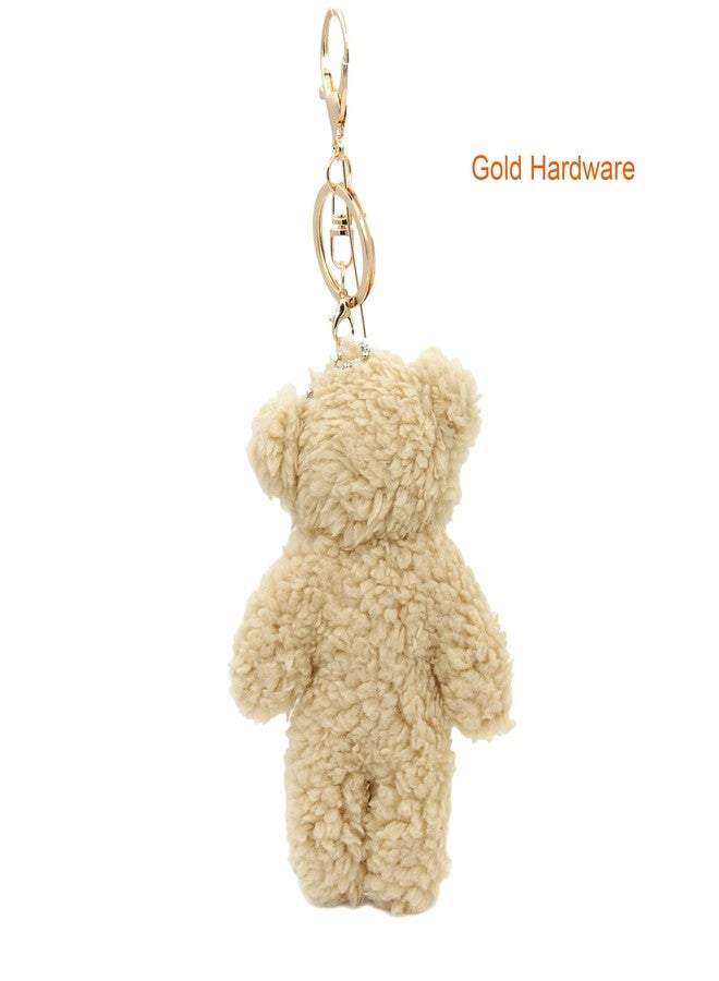 Zitokin Cute Bear Keychain for Backpacks, 2 Pcs Bear Plush Keychain with Heart 5" Inch Bag Charms for Women Girls Matching Gift (Pink & Green Heart) - Image 4